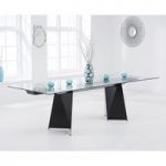 Cuba 180cm Black Extending Glass Dining Table