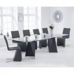 Cuba 180cm Grey Extending Glass Dining Table with Ibiza Chairs