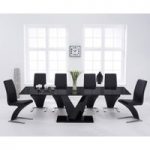 Ibiza 180cm Black Glass Extending Dining Table with Hampstead Z Chairs