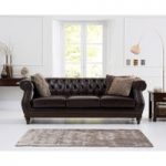 Henbury Chesterfield Brown Leather 3 Seater Sofa