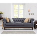 Henbury Chesterfield Grey Leather 3 Seater Sofa