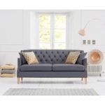 Charlotte Chesterfield Grey Leather 3 Seater Sofa