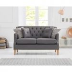 Charlotte Chesterfield Grey Fabric 2 Seater Sofa