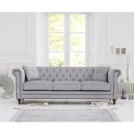 Milano Chesterfield Grey Fabric 3 Seater Sofa