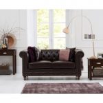 Milano Chesterfield Brown Leather 2 Seater Sofa