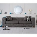 Harper Chesterfield Grey Fabric Three-Seater Sofa
