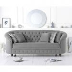 Chloe Chesterfield Grey Fabric Three-Seater Sofa