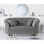 Chloe Chesterfield Grey Fabric Two-Seater Sofa
