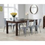 Verona 150cm Dark Solid Oak Dining Table with Tolix Industrial Style Dining Chairs