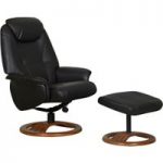 Olya Chocolate Leather Recliner and Footstool