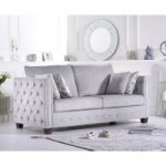 Amelie Grey Plush Fabric Three-Seater Sofa