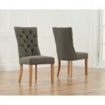 Anais Grey Fabric Oak Leg Dining Chairs