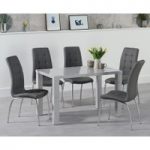 Atlanta 120cm Light Grey Gloss Dining Table with Calgary Chairs