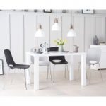 Atlanta 120cm White High Gloss Table with Nordic Chrome Leg Chairs