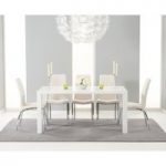 Atlanta 160cm White High Gloss Dining Table with Cavello Chairs
