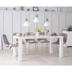 Atlanta 180cm White High Gloss Table with Nordic Chrome Leg Chairs