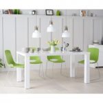 Atlanta 180cm White High Gloss Table with Nordic Chrome Sled Leg Chairs