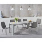 Atlanta 180cm Light Grey High Gloss Dining Table with Helsinki Fabric Chairs