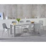 Atlanta 180cm Light Grey High Gloss Dining Table with Nordic Chrome Leg Chairs