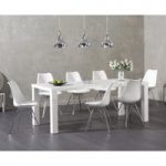 Atlanta 200cm White High Gloss Dining Table with Celine Chrome Leg Chairs