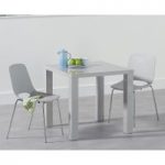 Atlanta 80cm Light Grey High Gloss Dining Table with Nordic Chrome Leg Chairs