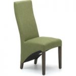 Baxter Lime Green Fabric Dark Leg Dining Chairs