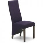 Baxter Plum Purple Fabric Dark Leg Dining Chairs