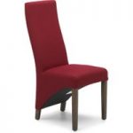 Baxter Red Fabric Dark Leg Dining Chairs