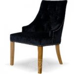 Malmo Black Scoop Back Crushed Velvet Dining Chairs