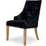 Malmo Black Scoop Back Deep Crushed Velvet Dining Chairs