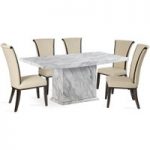 Calabro 220cm Marble-Effect Dining Table with Alpine Chairs