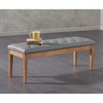 Camille Medium Grey Faux Leather Bench