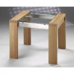 Cannes Oak and Glass Lamp Table