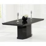 Carvelle 200cm Black Pedestal Marble Dining Table