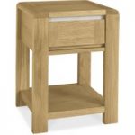 Kotiin Oak Lamp Table with 1 Drawer and Shelf