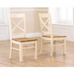 Cavendish Solid Oak and Cream Dining Chairs