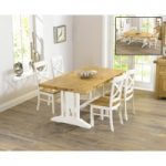 Cavendish 165cm Oak and Cream All Sides Extending Table with Cavendish Chairs