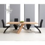 Chateau 195cm Oak and Metal Dining Table with Hampstead Chairs