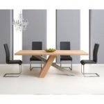 Chateau 225cm Oak and Metal Dining Table with Malaga Chairs