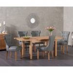 Cheadle 130cm Oak Extending Dining Table with Camille Faux Leather Chairs