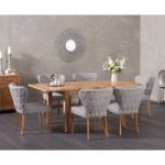 Cheadle 130cm Oak Extending Dining Table with Isobel Fabric Chairs