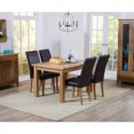 Cheadle 120cm Oak Extending Dining Table with Albany Chairs