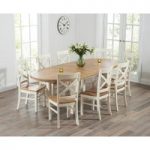 Chelsea Oak & Cream Extending Dining Table with Cavendish Chairs