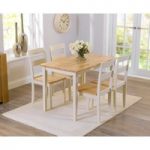 Chiltern 115cm Oak and Cream Dining Table and Chairs