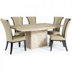 Cenadi 180cm Marble-Effect Dining Table with Alpine Chairs