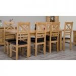 Deluxe 150cm Dual Extending Solid Oak Dining Table with Ladderback Chairs