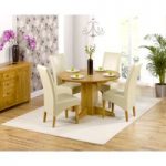 Dorchester 120cm Solid Oak Round Extending Dining Table with Cannes Chairs