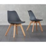 Duke Dark Grey Faux Leather Dining Chairs