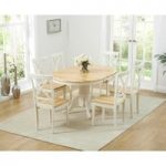 Epsom Cream Pedestal Extending Dining Table with Chairs