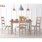 Eton Grey 120cm Solid Pine and Ash Kitchen Table With Eton Chairs